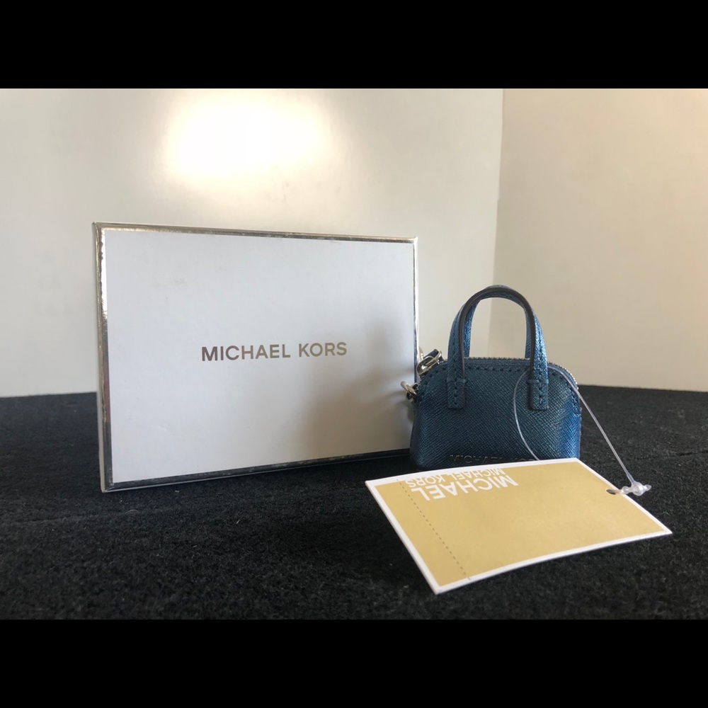 Blue Micheal Kors key chain